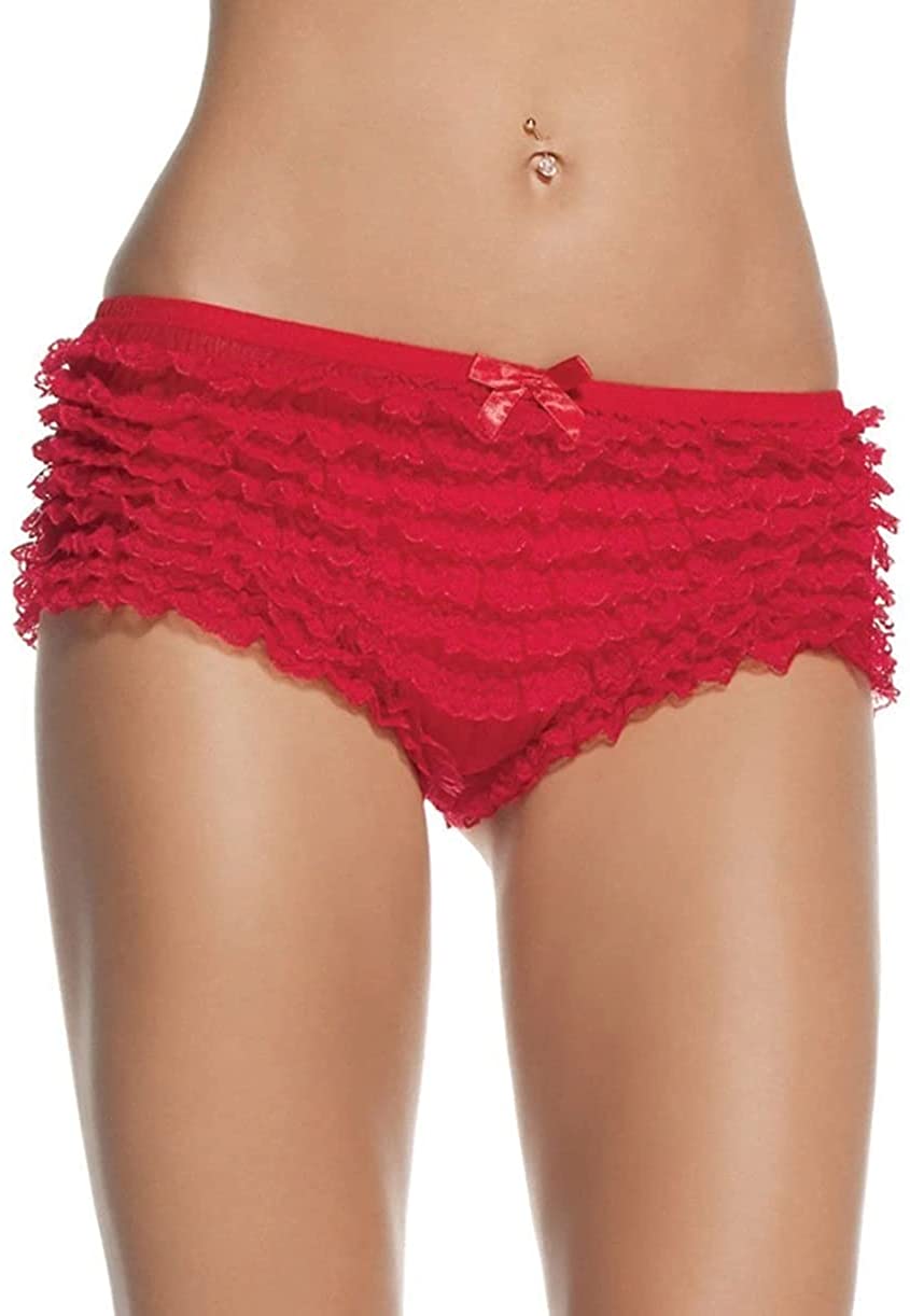 Price:$14.99 Avenue Women's Micromesh lace Ruffle Tanga Short, Red, One Size: Ruffle Panties: Clothing, Shoes & Jewelry