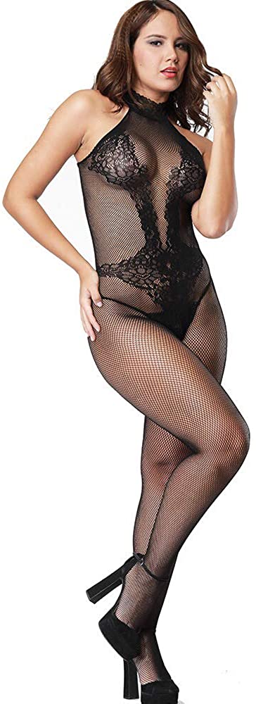 Price:$5.59 Women's Fishnet Bodystocking Lingerie Seethrough for Women Fishnet Bodysuit Black Free Size Sexy Nightwear Party Chemise Dress, 1pair-black, One Size: Clothing, Shoes & Jewelry