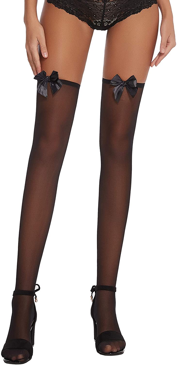 Price:$6.99 Sexy Thigh Highs Socks for Women, Bow Over the Knee Socks, Plus Size: Clothing, Shoes & Jewelry