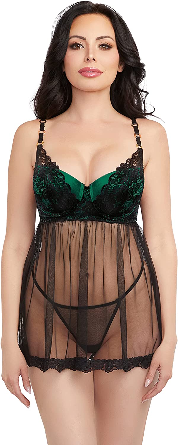 Price:$26.47 womens Lace Babydoll & G-string Set: Clothing, Shoes & Jewelry