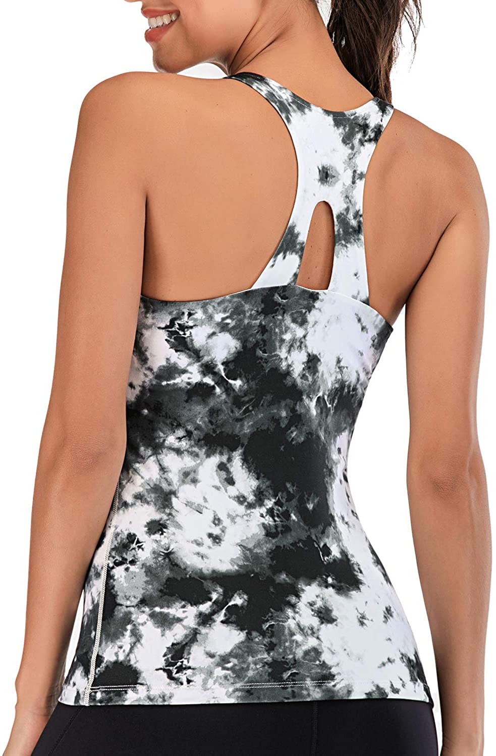 Price:$9.90 Tank Tops for Women with Built in Bra Womens Tops Yoga Racerback Tank at Amazon Women’s Clothing store
