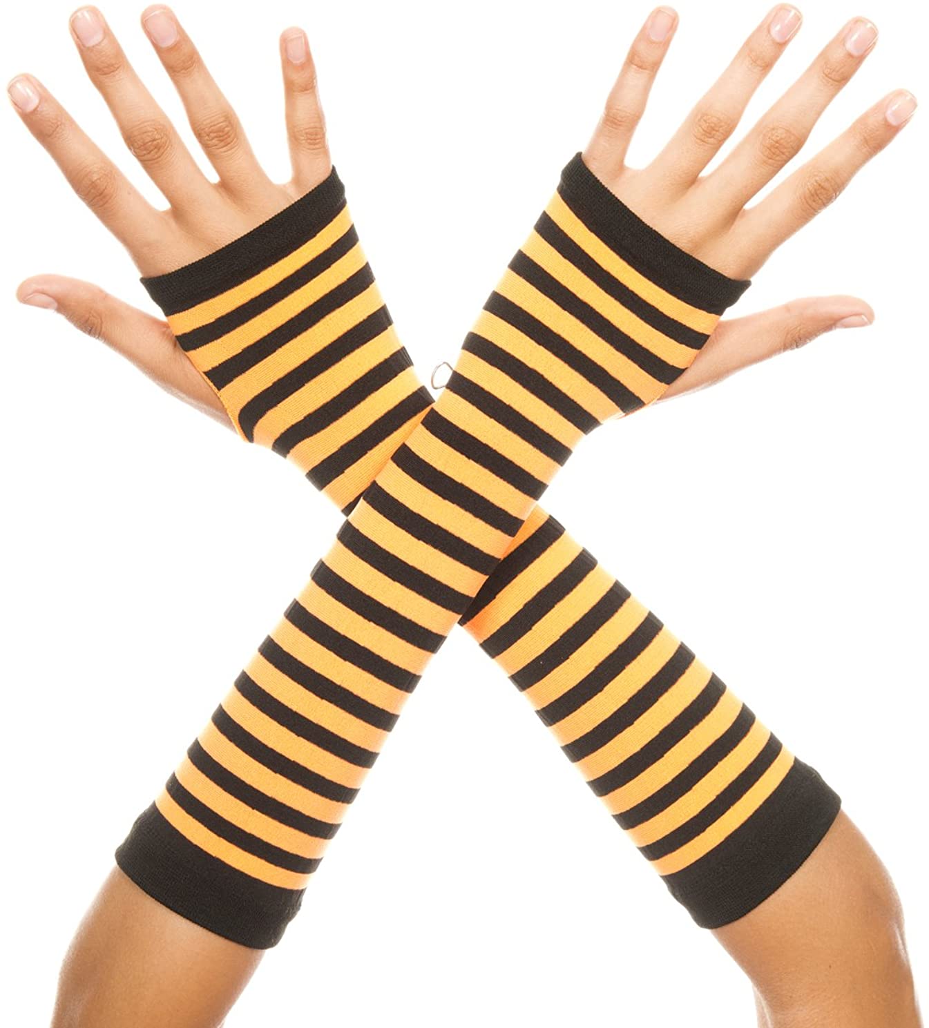 Price:$7.64 LEGS Women's Opaque Stripes Arm Warmer, Black/Orange, One Size: Lingerie Sets: Clothing, Shoes & Jewelry