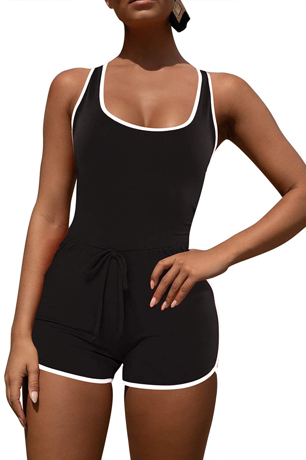 Price:$13.99 Queen Women's Summer Tank Top Bodycon Shorts Sportswear Romper : Clothing, Shoes & Jewelry