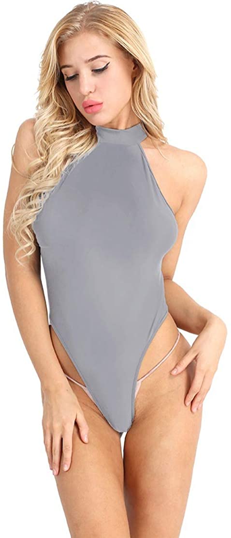 Price:$9.35 Sexy Women's See Through One Piece Swimwear Halter Bodysuit Backless Teddy Leotard: Clothing, Shoes & Jewelry