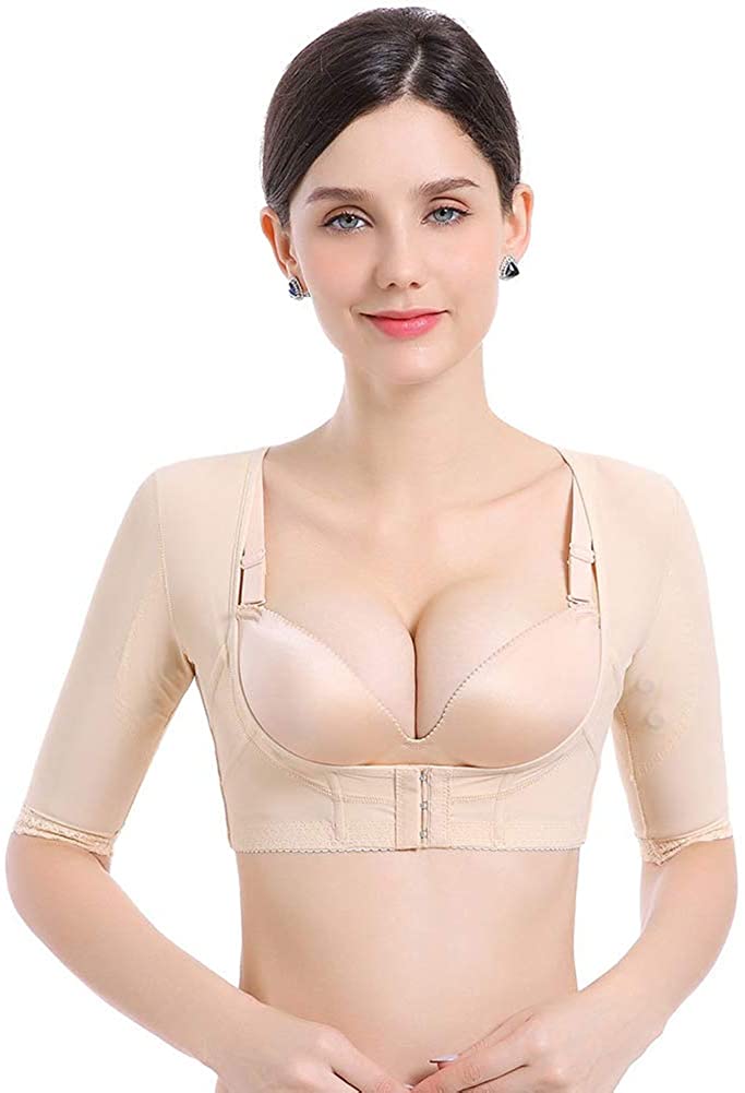 Price:$16.99 Upper Arm Shaper Arm Sleeves Post Surgical Compression Sleeves Slimmer Tops Posture Corrector Vest Shapewear at Amazon Women’s Clothing store